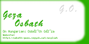 geza osbath business card